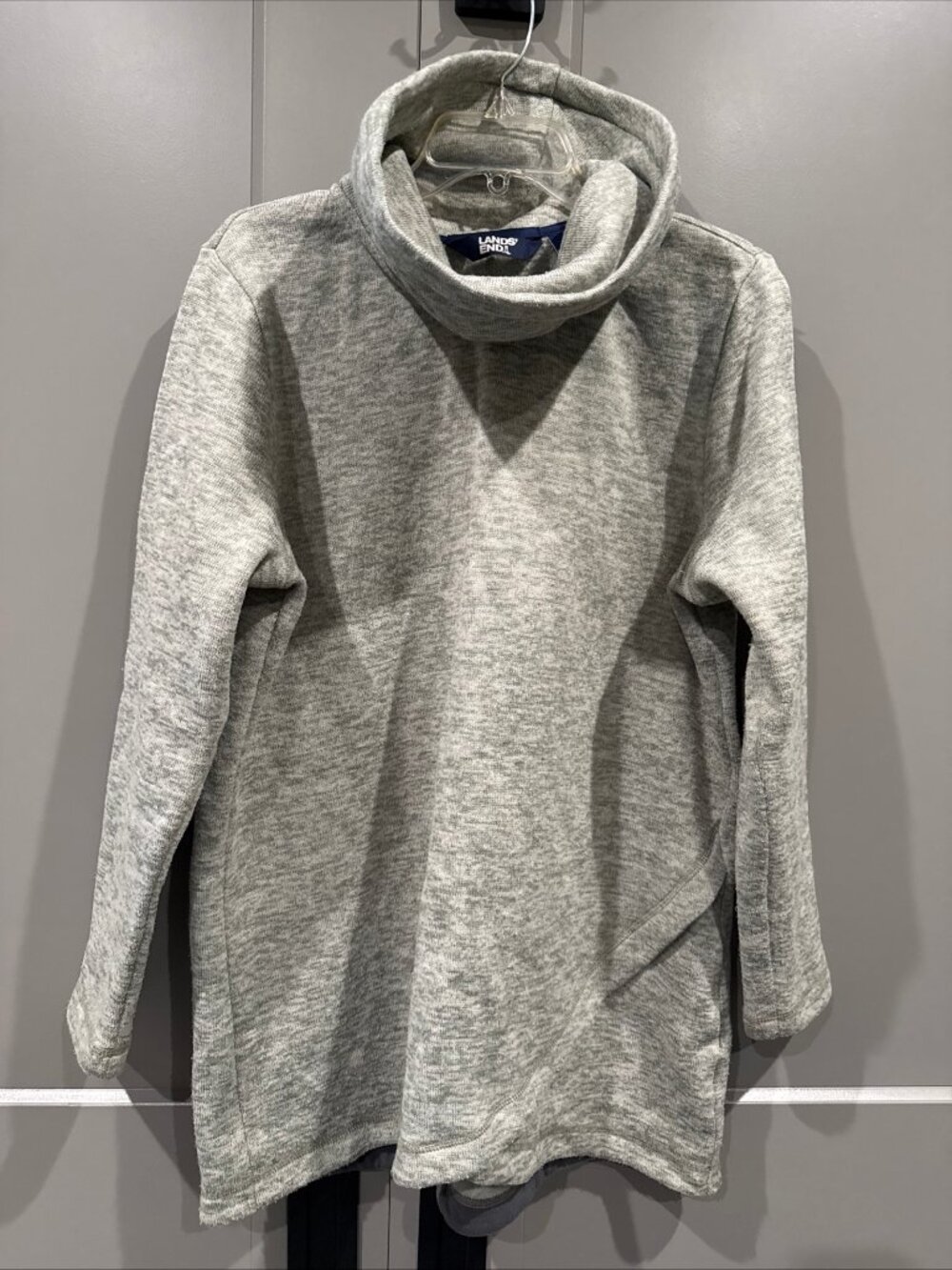Lands' End Oeko-Tex Sage Heather Color Turtleneck Top Women Large ~Great~